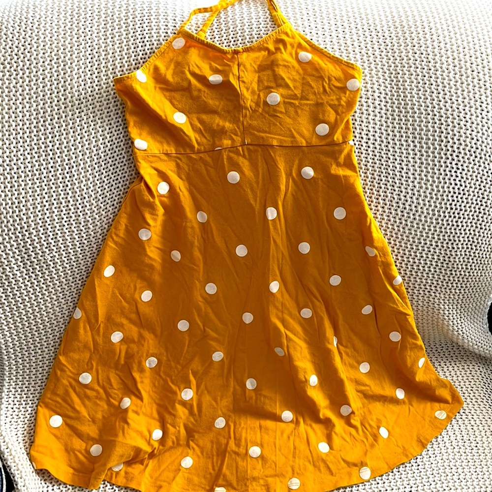 Yellow,polka dot dress